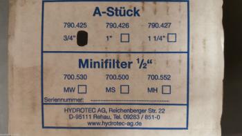 Alpha Vogt und Hydrotec, A-Stücke, verschiedene Größen, DN 20-40