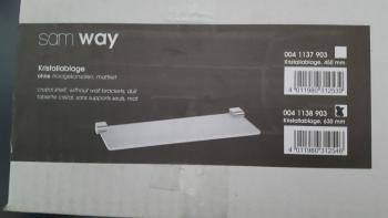 Sam Way Kristallablage, mattiert, mit Ablagekonsolen verchhromt, Set, NEU, OVP
