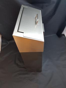 SanTRAL Hygiene Abfallbox 10 Liter, mit Hygienebeutelspender, Edelstahl