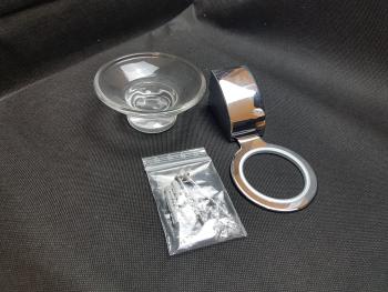 VIGOUR Seifenhalter derby verchromt mit Glasschale
