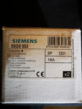Siemens 5SG5553 Sicherungssockel D01 16A 3polig - 2 Stück Paket