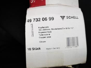 SCHELL Kupferrohr 16x300mm Bördelrand D=18 für 1/2", Chrom #497320699