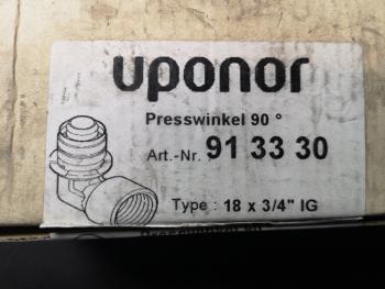 uponor Preß Winkel 90 Grad, 18 x 3/4" IG #913330