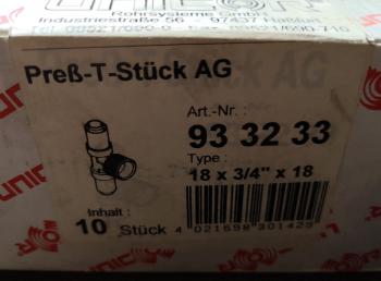 UNICOR Preß-T-Stück 18 - 3/4 AG - 18 #932333