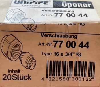 UNIPIPE Verschraubung 16 x 3/4" IG