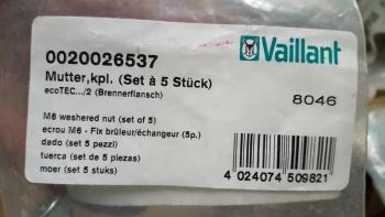 Vaillant Mutter kpl. 5er Set ecoTEC…/2 Brennerflansch Art-Nr. 0020026537