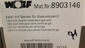 Wolf Heizung Kabel mit Stecker für Gaskombiventil, Artikel-Nr. 8903146