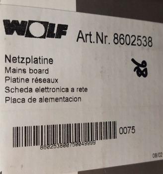 Wolf Heizung Netzplatine, Artikel-Nr. 8602538