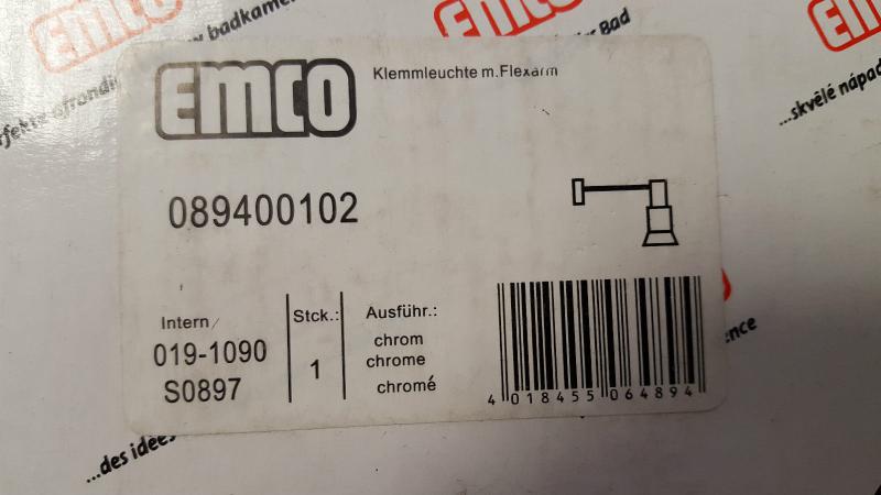 Emco Clipleuchte mit flexiblem Arm für Spiegel chrom S0897, 50 Watt