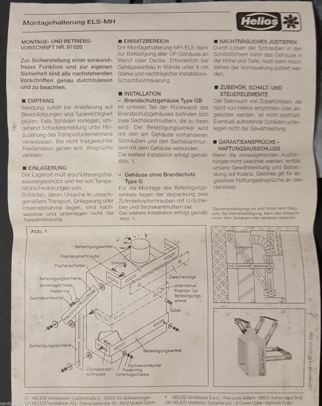 Helios High Vent, ELS-MH, Montagehalterung für ELS #00583