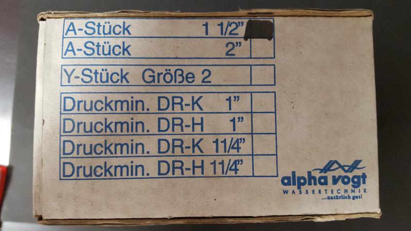 Alpha Vogt und Hydrotec, A-Stücke, verschiedene Größen, DN 20-40
