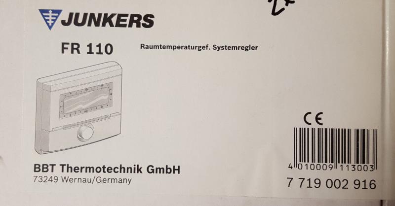 Junkers Raumtemperaturregler, Systemregler,  FR 110, #7719002916