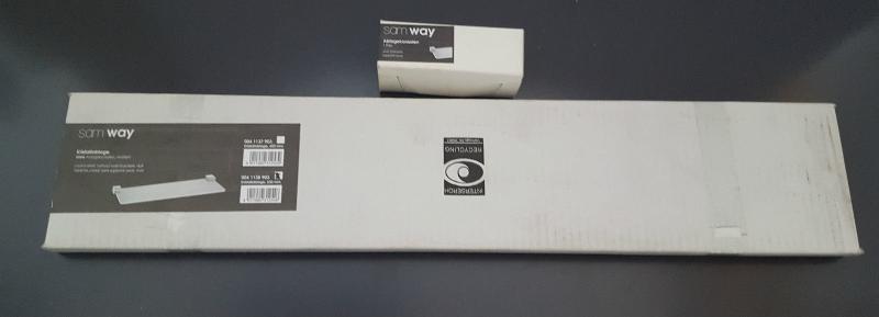 Sam Way Kristallablage, mattiert, mit Ablagekonsolen verchhromt, Set, NEU, OVP