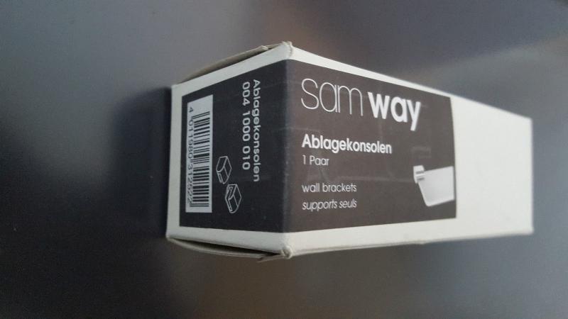 Sam Way Kristallablage, mattiert, mit Ablagekonsolen verchhromt, Set, NEU, OVP