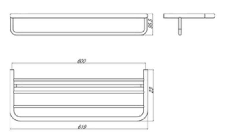 EMCO mundo Handtuchablage #3368 001 60 chrom, 600 mm