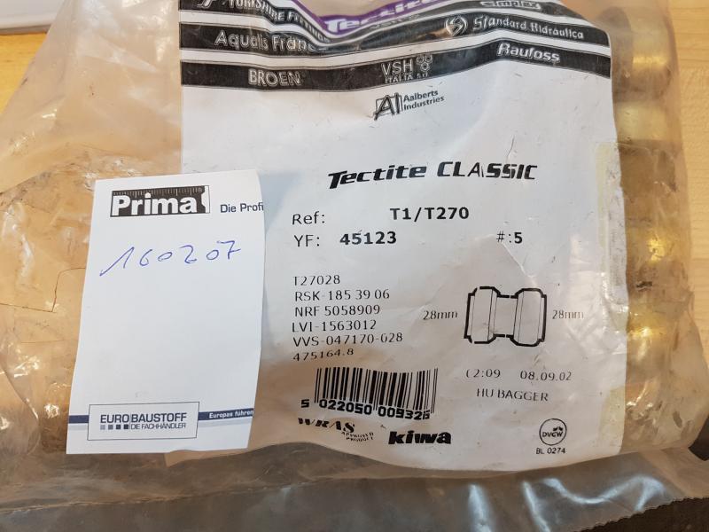 Tectite Classic T1/T270 #45123, 28 mm, gerade Kupplung