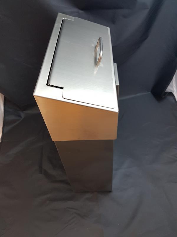 SanTRAL Hygiene Abfallbox 10 Liter, mit Hygienebeutelspender, Edelstahl