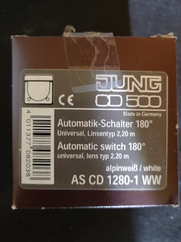 Jung AS A 1280-1 WW Automatik-Schalter Universal Linsentyp 2,20 m IR-Fernbedienung