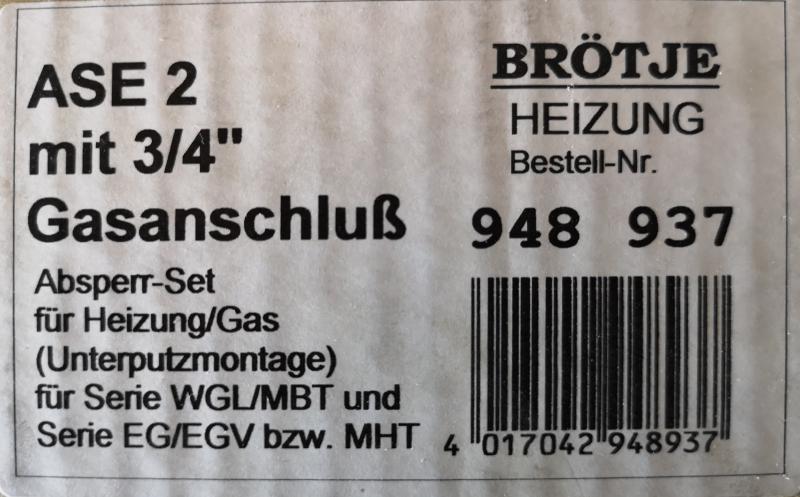 Brötje ASE 2 mit 3/4" Gasanschluß #948937