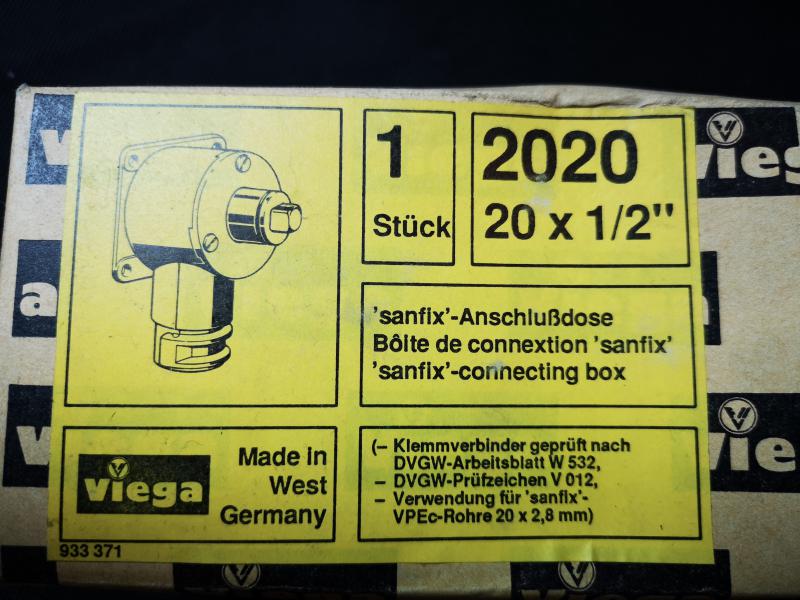 viega sanfix Anschlußdose 20 x 1/2"#2020