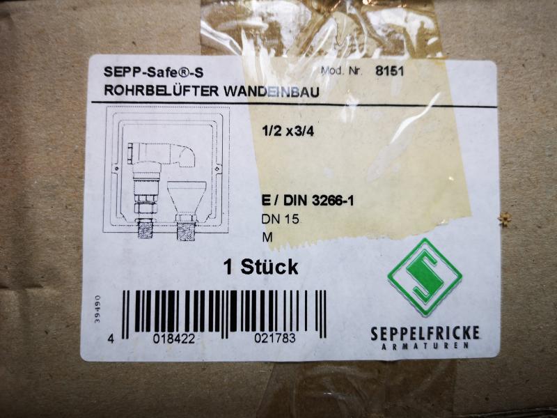 Seppelfricke SEPP-Safe-S Rohrbelüfter Wandeinbau #8151