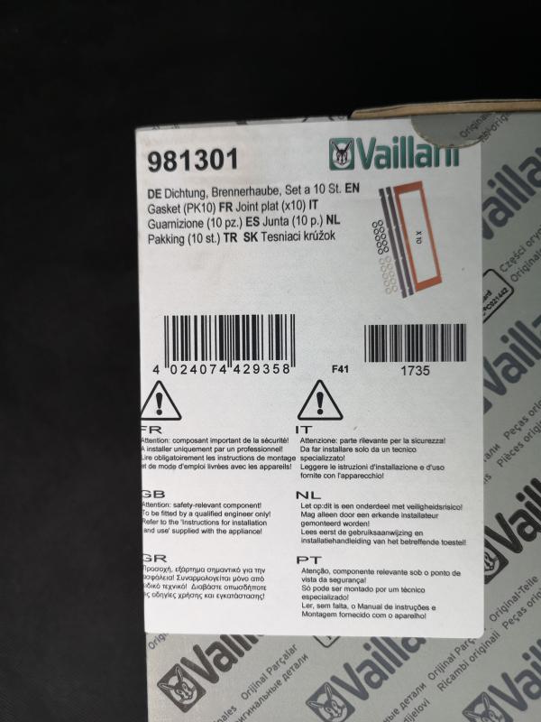 Vaillant Dichtung Brennerhaube Set á 10 Stück #981301