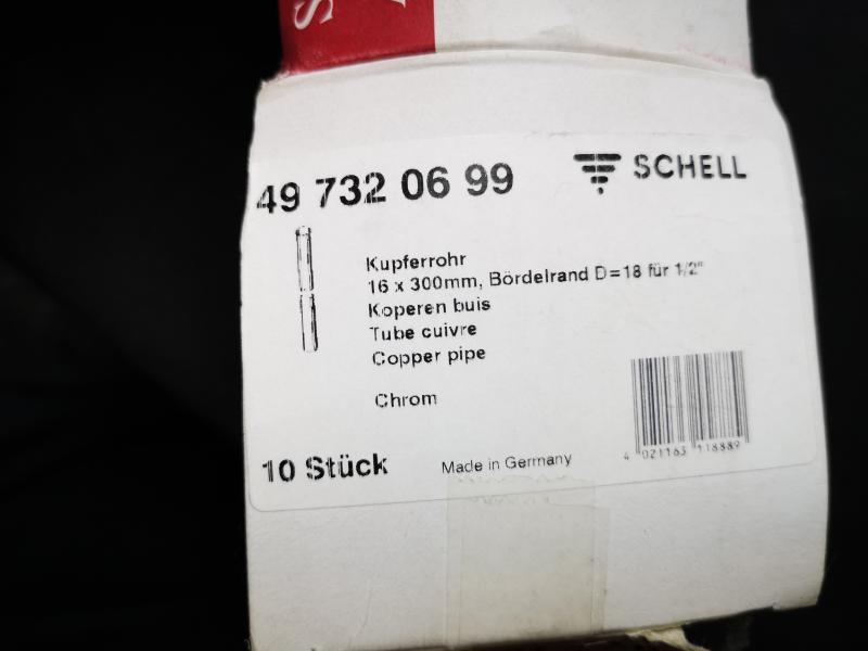SCHELL Kupferrohr 16x300mm Bördelrand D=18 für 1/2", Chrom #497320699