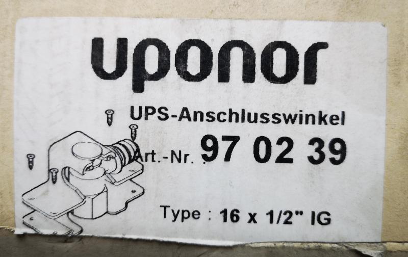 uponor UPS Anschlusswinkel 16 x 1/2" IG #970239