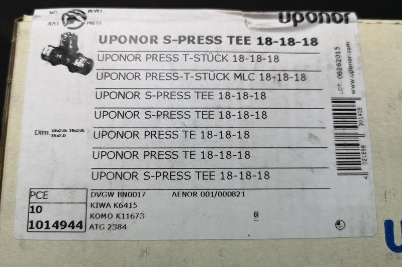 uponor Press-T-Stück 18-18-18 #1014944