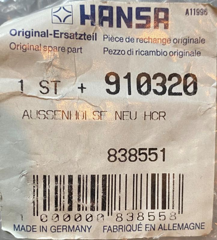 Hansa Aussenhülse NEU HCR #910320 838551