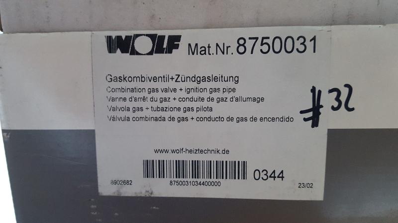 Wolf Heizung Gaskombiventil und Zündgasleitung, Artikel-Nr. 8750031