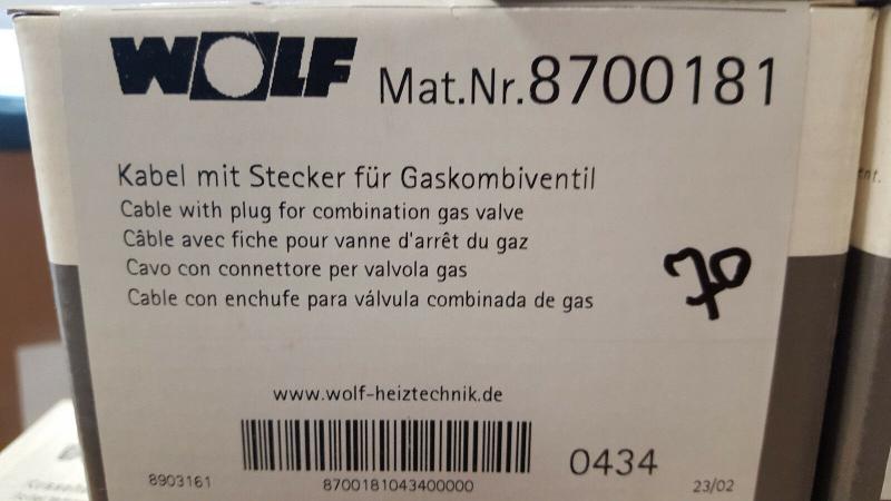 Wolf Heizung Kabel mit Stecker für Gaskombiventil, Artikel-Nr. 8700181