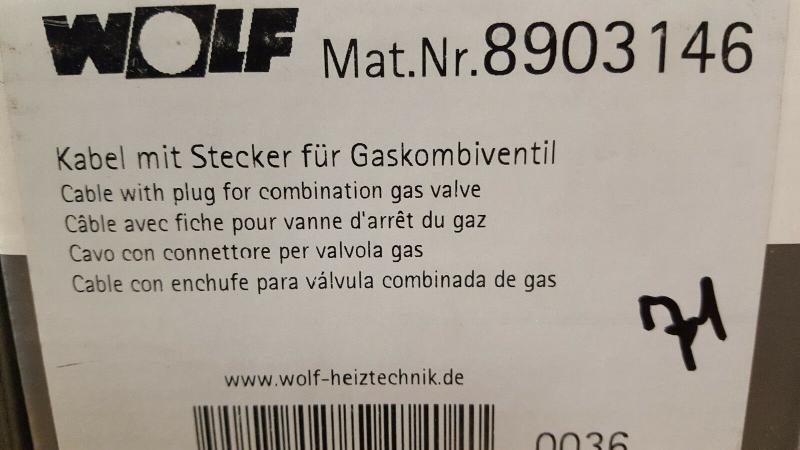 Wolf Heizung Kabel mit Stecker für Gaskombiventil, Artikel-Nr. 8903146