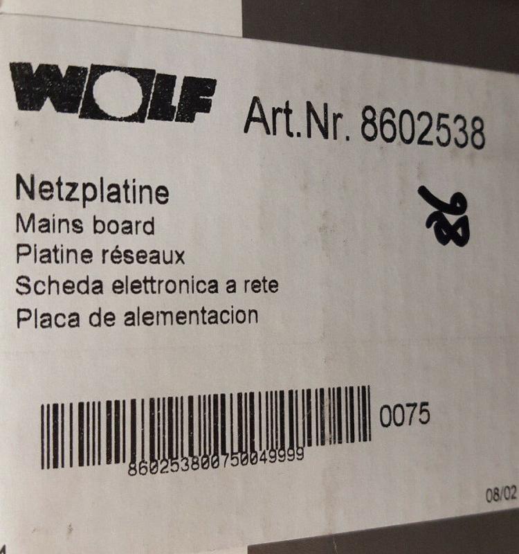 Wolf Heizung Netzplatine, Artikel-Nr. 8602538